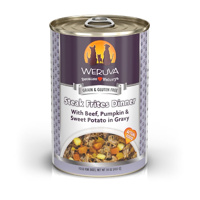 Weruva Classics Steak Frites Dinner With Beef, Pumpkin & Sweet Potato in Gravy Wet Dog Food, 14 oz