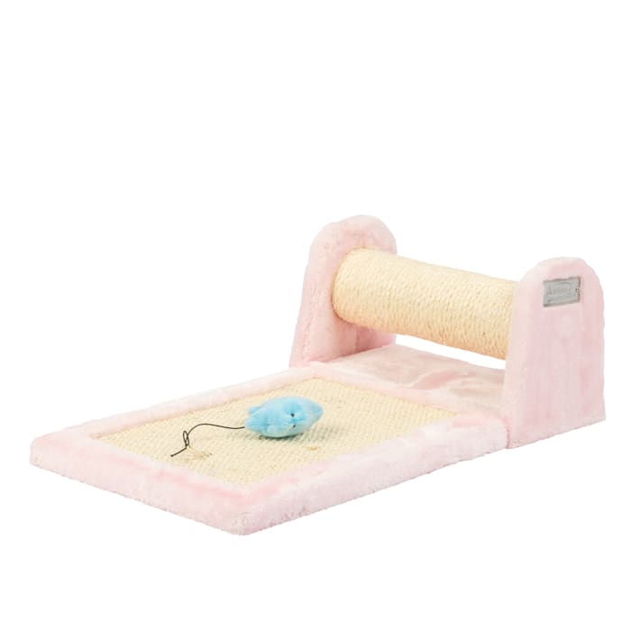 Armarkat Premium Pink Rolling Real Wood Scratcher with Toy for Cats, Medium