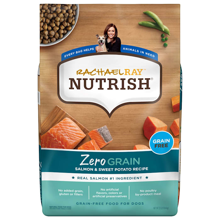 Rachael Ray Nutrish Zero Grain Natural Dry Dog Food  Grain Free  Salmon & Sweet Potato Recipe  23 lbs