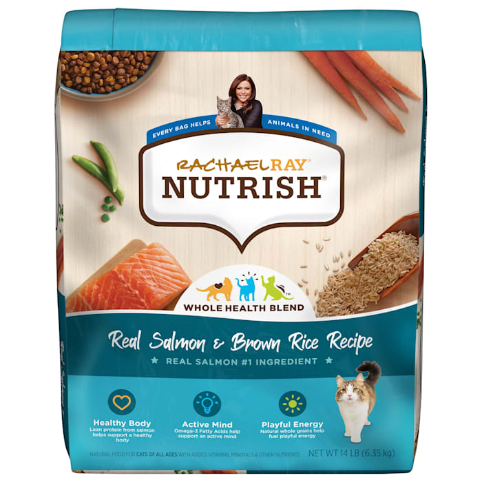 Rachael Ray Nutrish Real Salmon & Brown Rice Recipe Dry Cat Food  14 lb. Bag