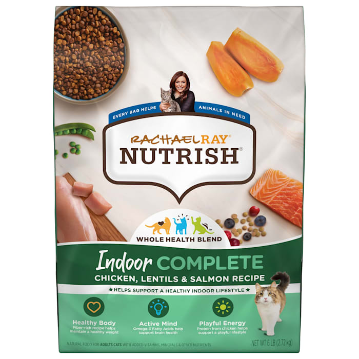 Rachael Ray Nutrish Indoor Complete Chicken  Lentils & Salmon Recipe Dry Cat Food  6 lb. Bag