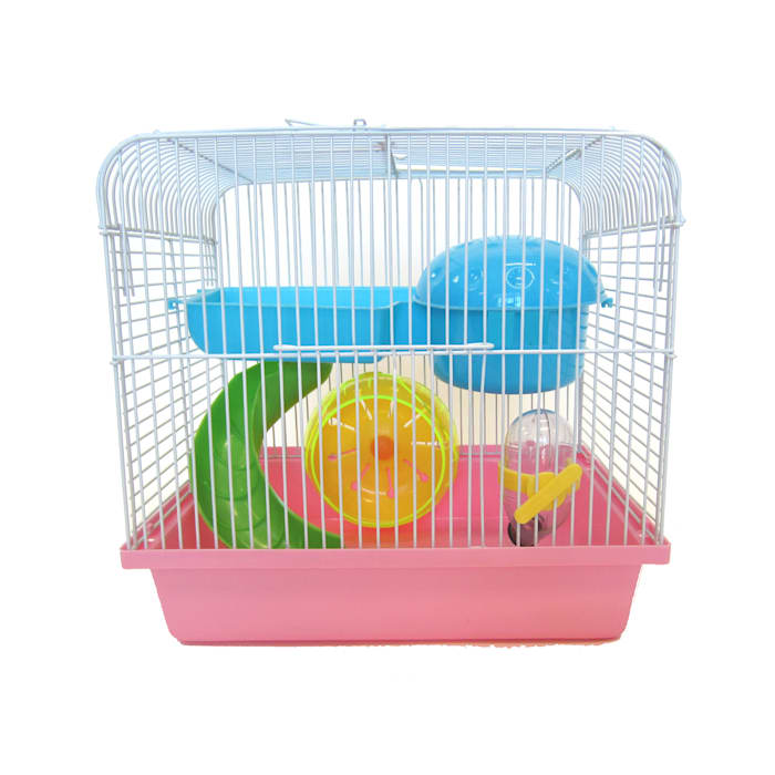 YML Dwarf Hamster or Mouse Cage with Accessories  Pink