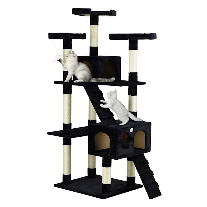 Go Pet Club 72-in Cat Tree & Condo Scratching Post Tower  Black