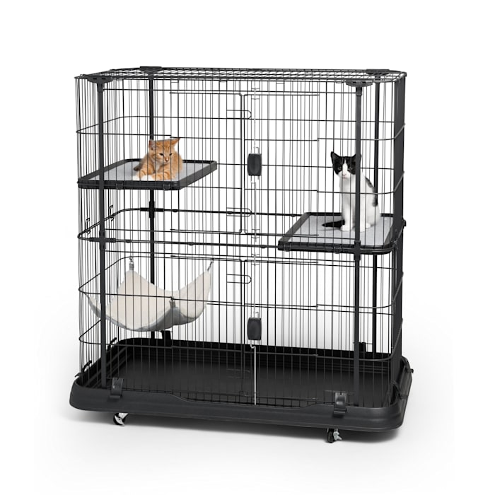 Prevue Pet Products 7501 Deluxe 3 Level Cat Home, Black