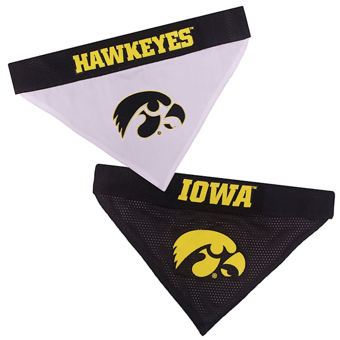 Pets First NCAA BIG 10 Reversible Bandana for Dogs, Large/X-Large, Iowa Hawkeyes