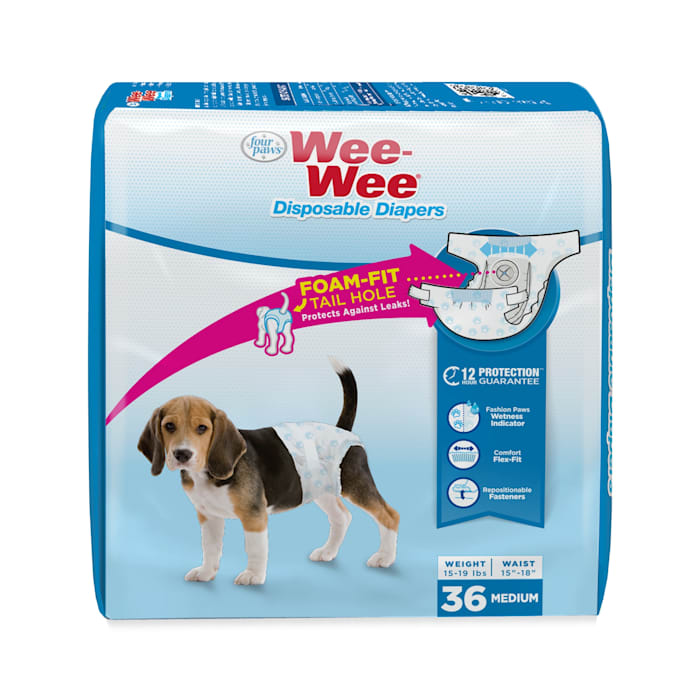 UPC 045663974411 product image for Wee-Wee Disposable Diapers for Dogs, Medium, Count of 36 | upcitemdb.com