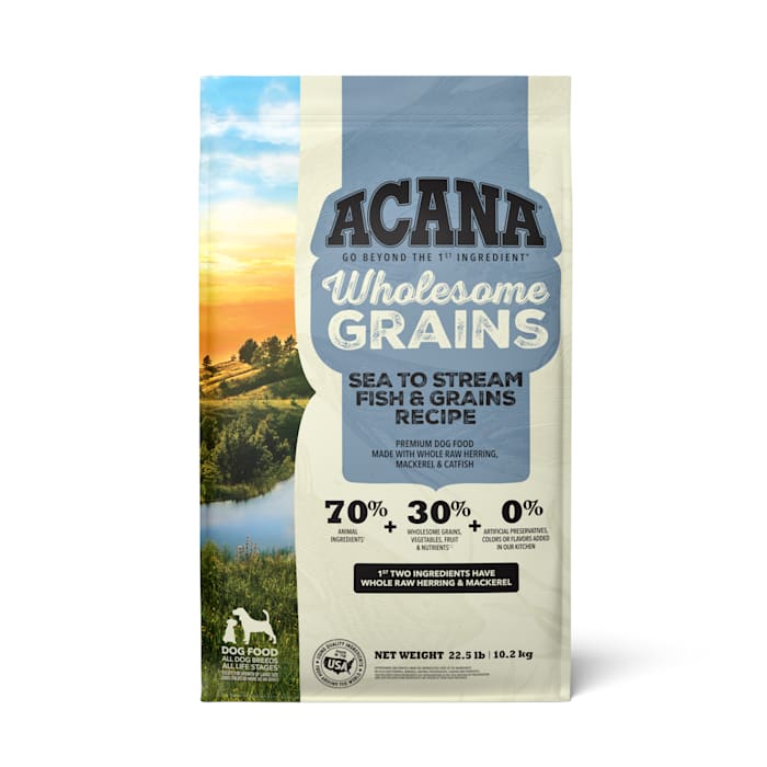 Acana Wholesome Grains Dry Dog Food American Waters and Grains Whole Saltwater Fish Gluten Free 22.5lb