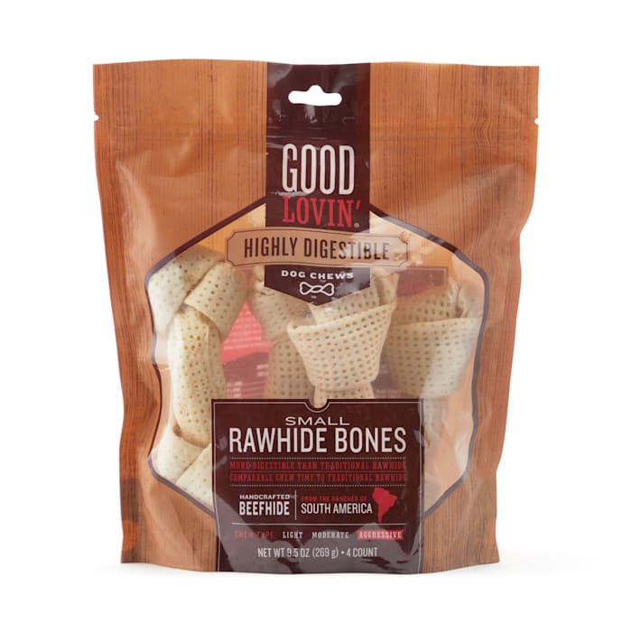 Good Lovin' Rawhide Bones for Dogs, Small, 4 count
