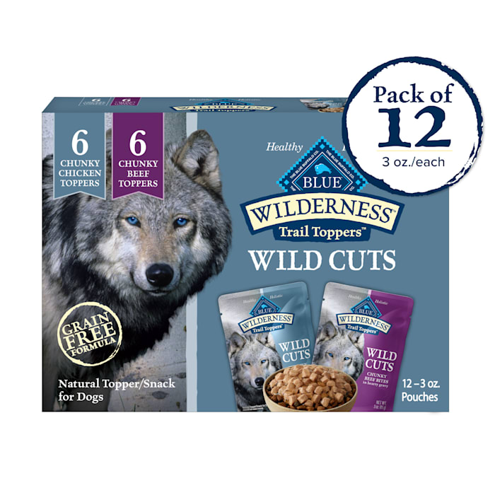 Photos - Dog Food Blue Buffalo Wilderness Wild Cuts Chicken & Beef Wet  Toppers Variety Pack, 3 oz., Case of 12 