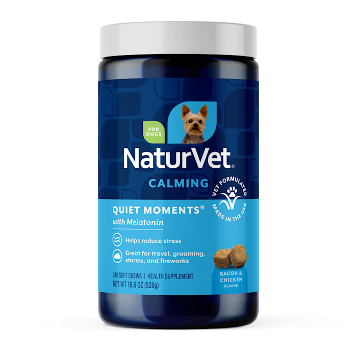 NaturVet Bacon and Chicken Flavor, Quiet Moments Calming Supplement for Dogs, 18.6 oz, Count of 240