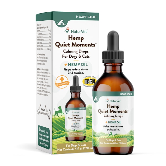 NaturVet Hemp Quiet Moments Calming Drops for Pets, 4 fl. oz