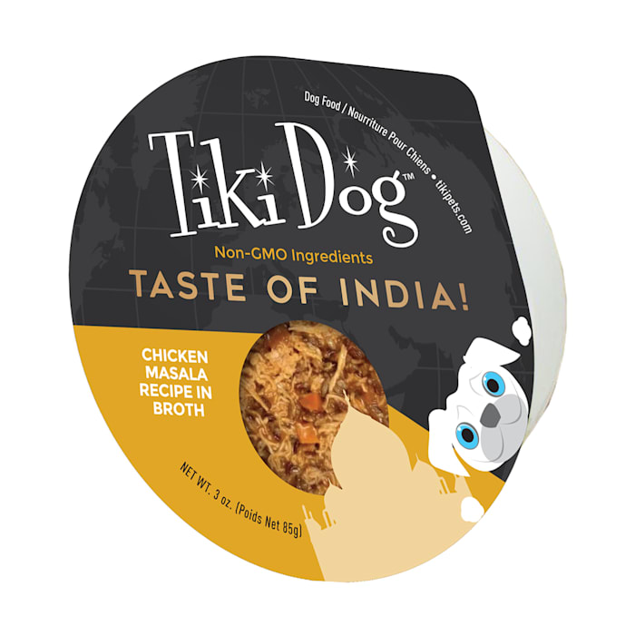 Tiki Dog Gourmet Taste of India Chicken Masala Recipe in Broth Wet Food, 3 oz