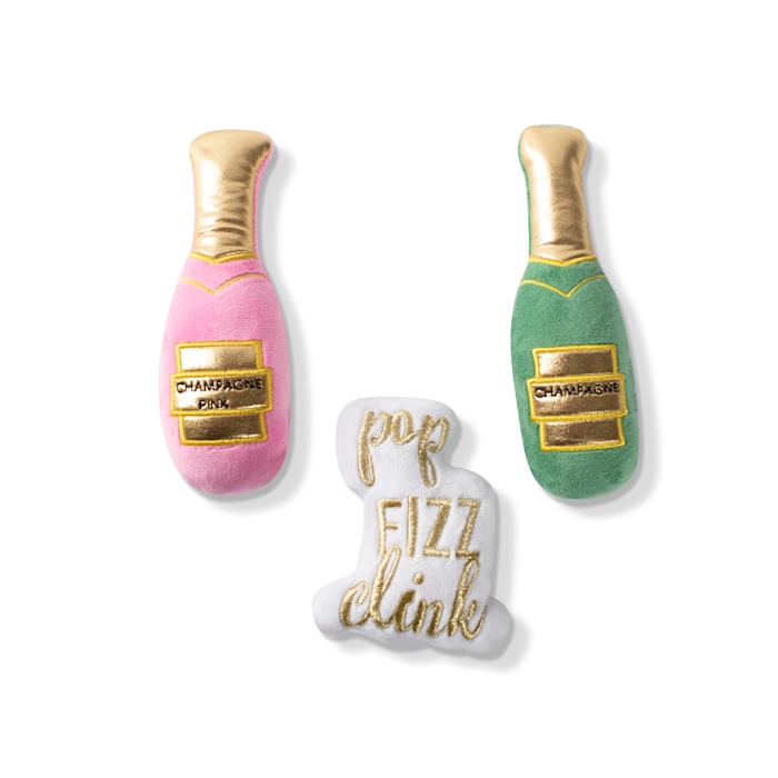 PetShop by Fringe Studio Champagne Dog Toy Set, X-Small, Pack of 3