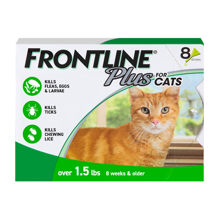 UPC 611030624861 product image for FRONTLINE Plus Flea and Tick Treatment for Cats over 1.5 lbs., 8 Treatments | upcitemdb.com