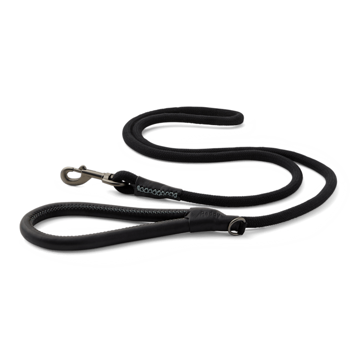 Reddy Rope Dog Leash, Black, 6-ft long, 1/2-in wide, Medium