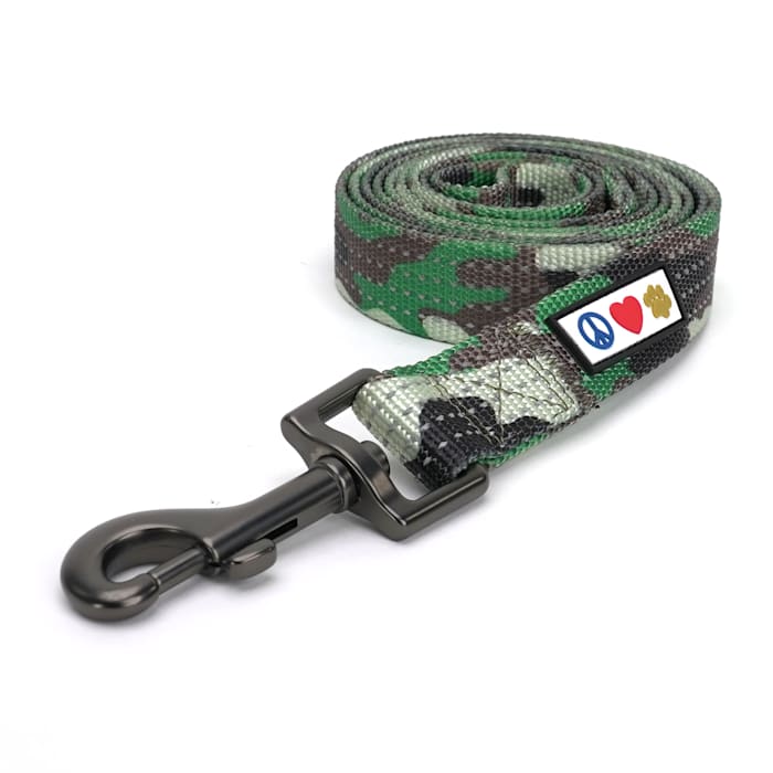 Pawtitas Reflective Dog Leash, Camouflage Green, 6 ft. Long, 0.63 in. Wide, XS/S