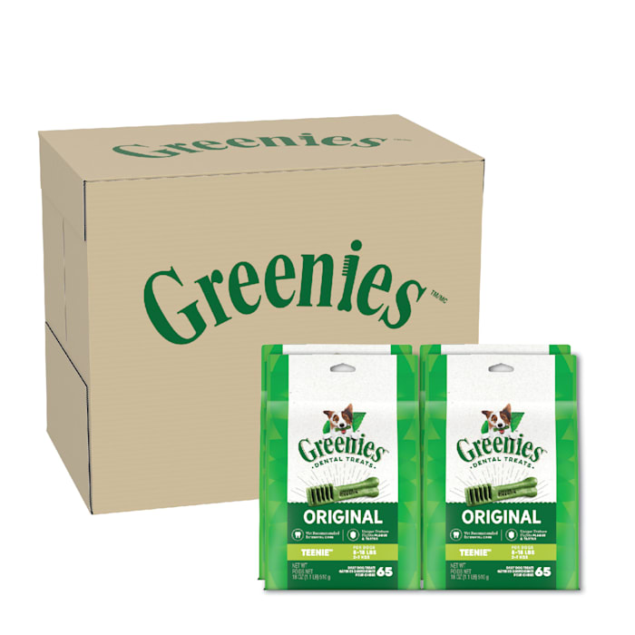 Greenies Original Flavor Dental Treats for Dogs  18 oz Pouch (4 Pack)  Shelf-Stable