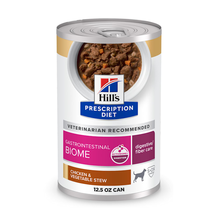 Hill's Prescription Diet Gastrointestinal Biome Digestive/Fiber Care Chicken & Vegetable Stew Wet Dog Food, 12.5 oz., Case of 12