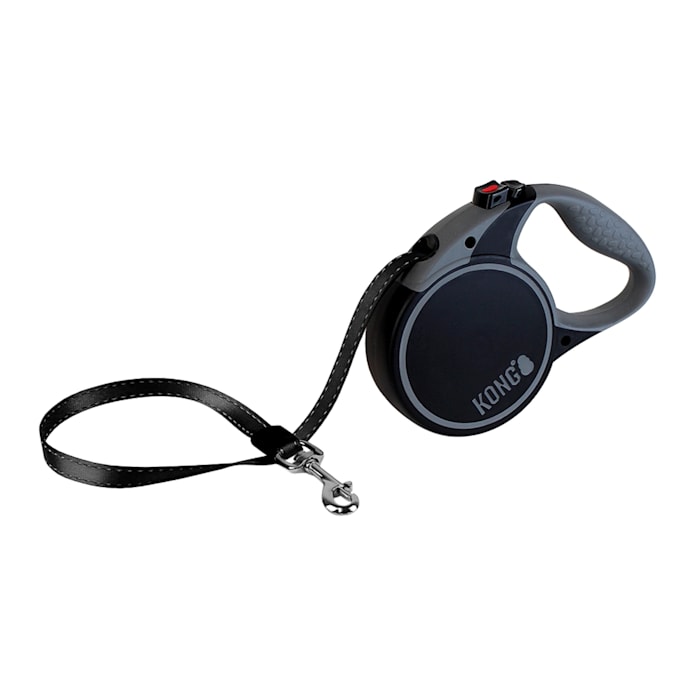KONG Terrain Retractable Dog Leash, Black, 16-ft. Long, Small
