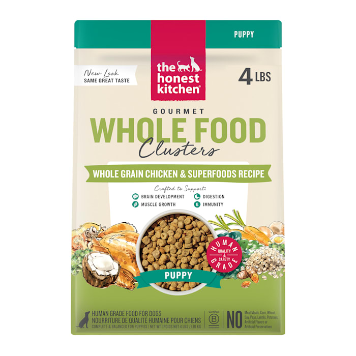 The Honest Kitchen Whole Food Clusters Human Grade Dry Puppy Food - Whole Grain Chicken, 4 lb. (B0844G1MGG)