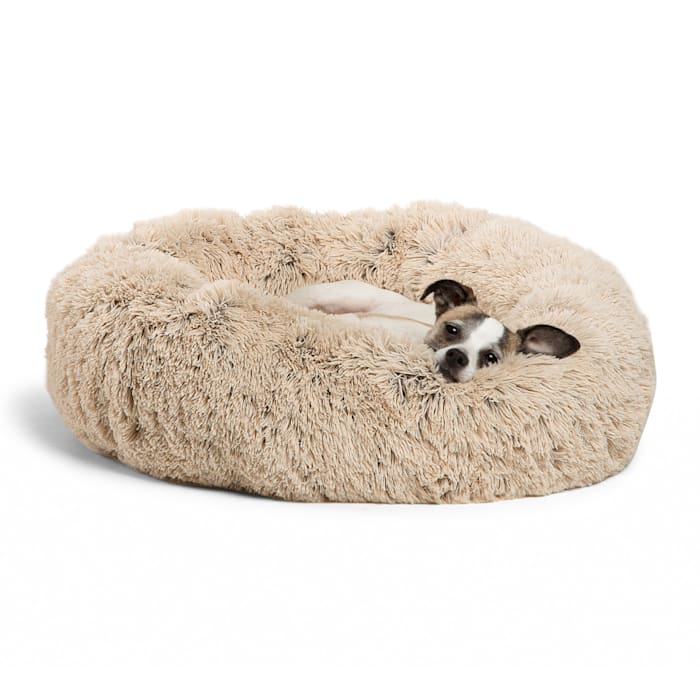 The Original Calming Donut Shag Cuddler ™- 23x23 Taupe