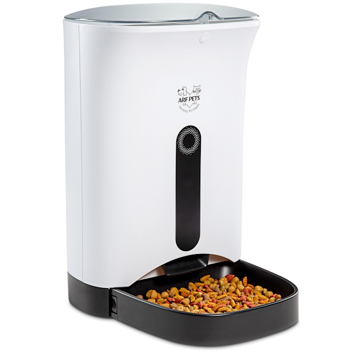 Arf Pets Automatic Pet Feeder Food Dispenser, White