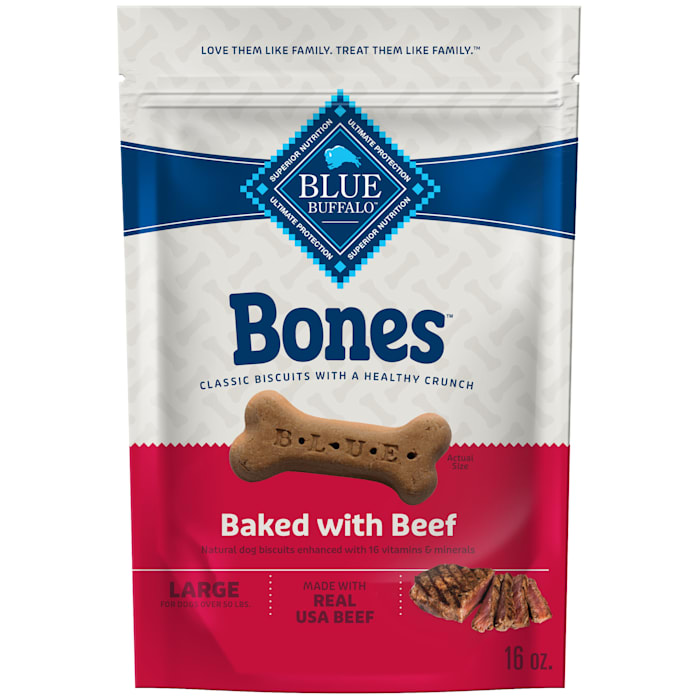 UPC 840243141753 product image for Blue Buffalo Bones Natural Beef Crunchy Large Dog Biscuit Treats, 16 oz. | upcitemdb.com