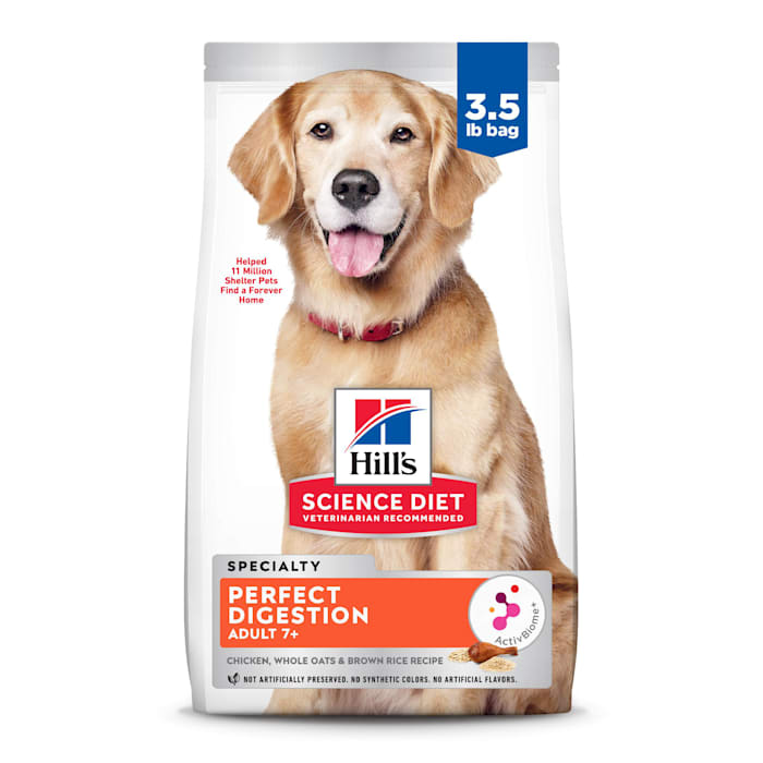 (BEST BEFORE 09/2025) Hill's Science Diet Senior Adult 7+, Dog Dry Food Perfect Digestion Chicken 3.5 lb Bag (B08RGMHZ6T)