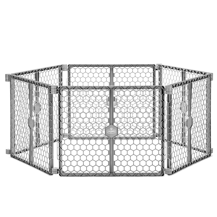 Photos - Cat Litter Box / Tray Regalo Regalo 2-in-1 Plastic Pet Gate and Playard, 2" L X 192" W X 26" H