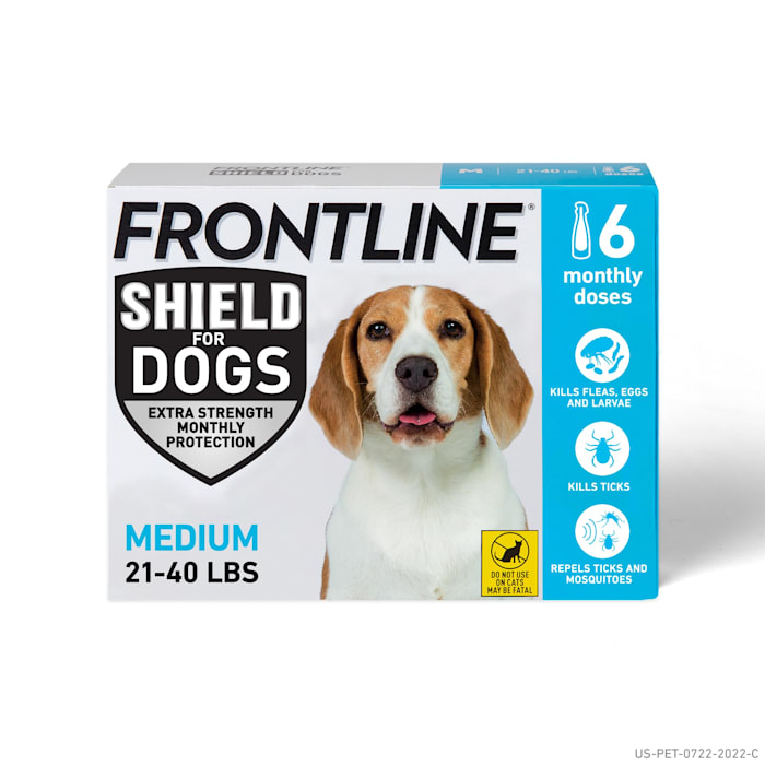 FRONTLINE Shield Flea & Tick Treatment for Medium Dogs 21-40 lbs., Count of 6