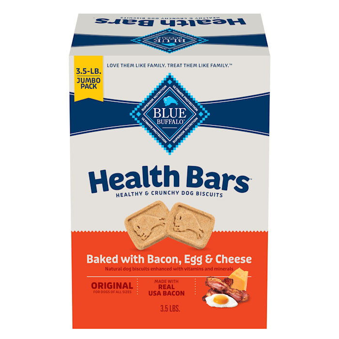 Blue Buffalo Health Bars Crunchy Dog Biscuits Bacon Egg & Cheese 3-lb. Box