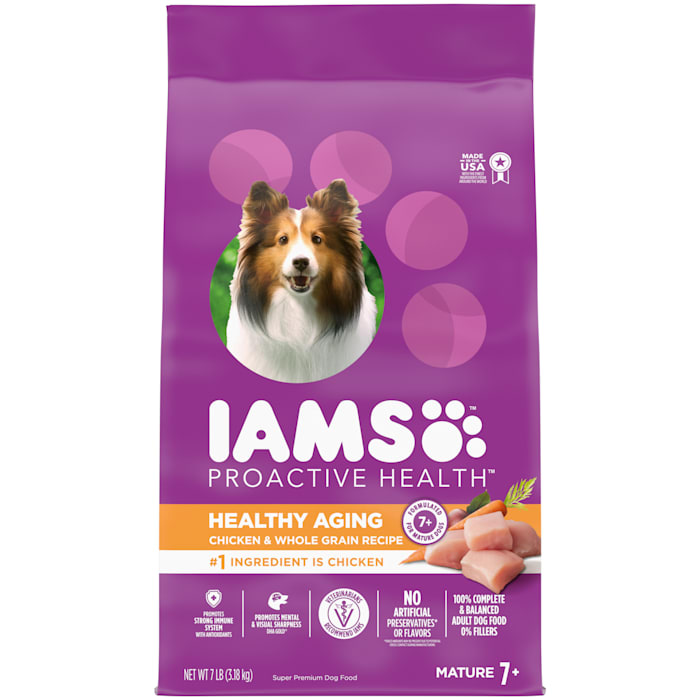 Condition photo showing New/Like New for IAMS Healthy Aging Chicken and Whole Grain Flavor Senior Dry Dog Food - 7lbs
