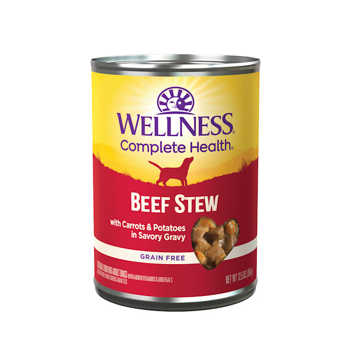 Wellness Pet Products Dog Food - Beef with Carrot and Potatoes - Case of 12 - 12.5 oz.