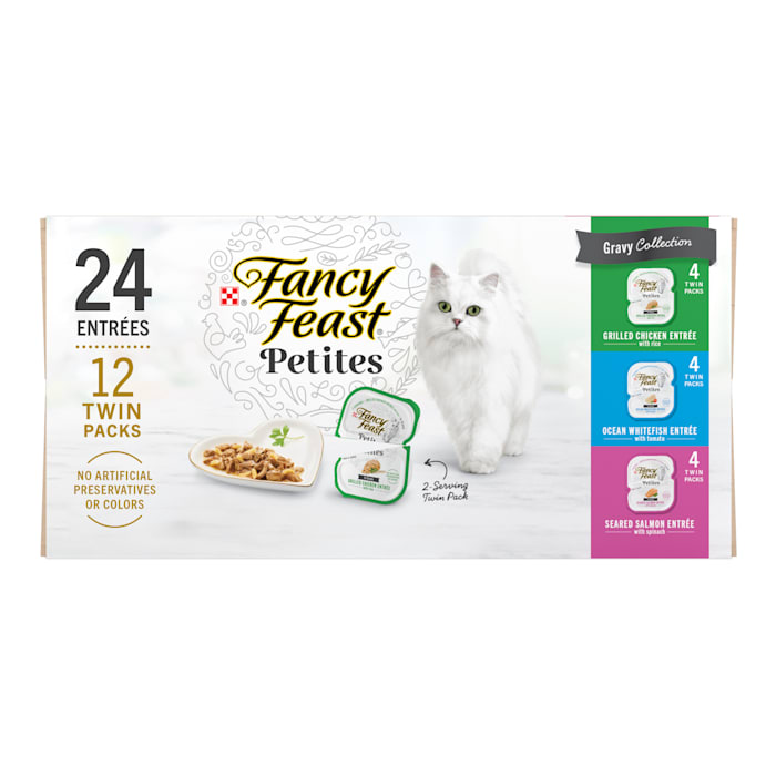 Purina Fancy Feast Petites Kitten Food  Wet Cat Food  Gravy Collections  1.4 oz Tubs (12 Pack)