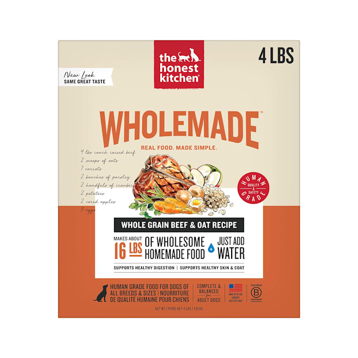 The Honest Kitchen Verve: Natural Human Grade Dehydrated Dog Food Beef & Organic Grains 4 lbs (Makes 16 lbs)
