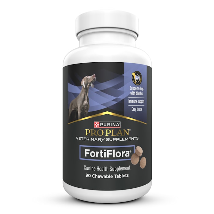 Purina Pro Plan Veterinary Diets Fortiflora Chewable Canine Canister Dog Probiotic Supplement Tablets, Count of 90