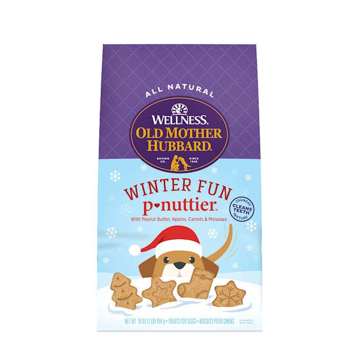 ( best by : 05/feb 2026)Old Mother Hubbard by Wellness Holiday Winter Fun with Peanut Butter Flavor Dog Treats - 16oz