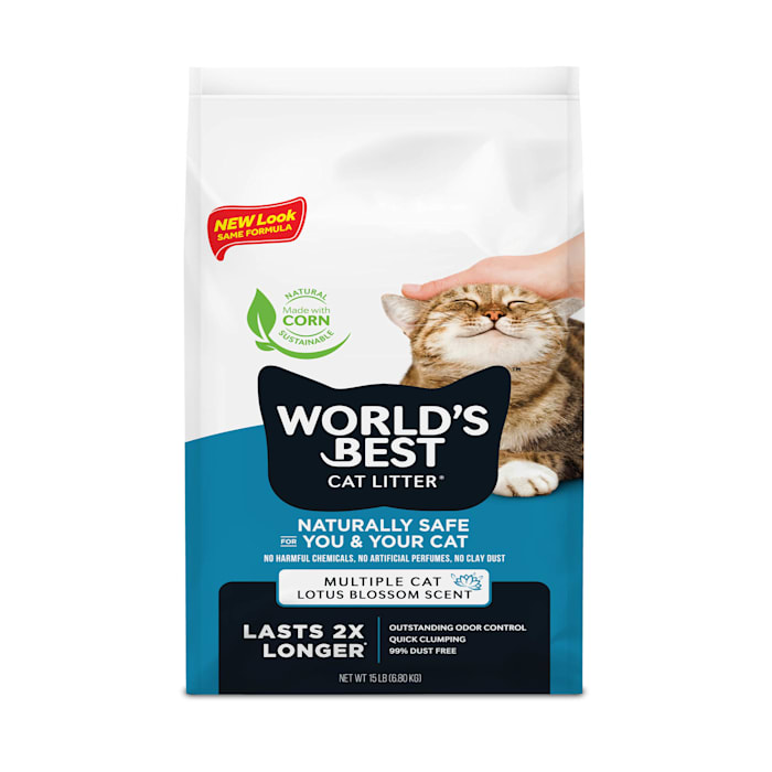 Photos - Cat Litter World's Best  World's Best  Lotus Blossom Scented Flushable Multi Corn , 15 lbs.