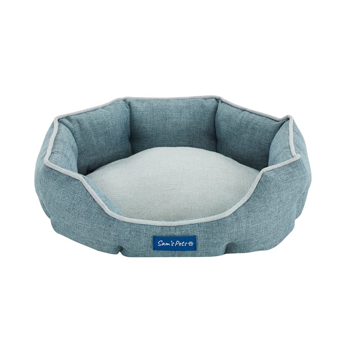 Sam's Pets Arthur Hexagon Dog Bed, 16" L X 17.5" W X 5" H, Teal