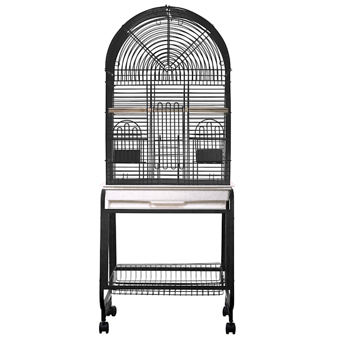 Photos - Bird Сage A&E Cage Company Black 701 Opening Dome Top Cage With Removable Stand, 22" L X 17" W X 58" H 