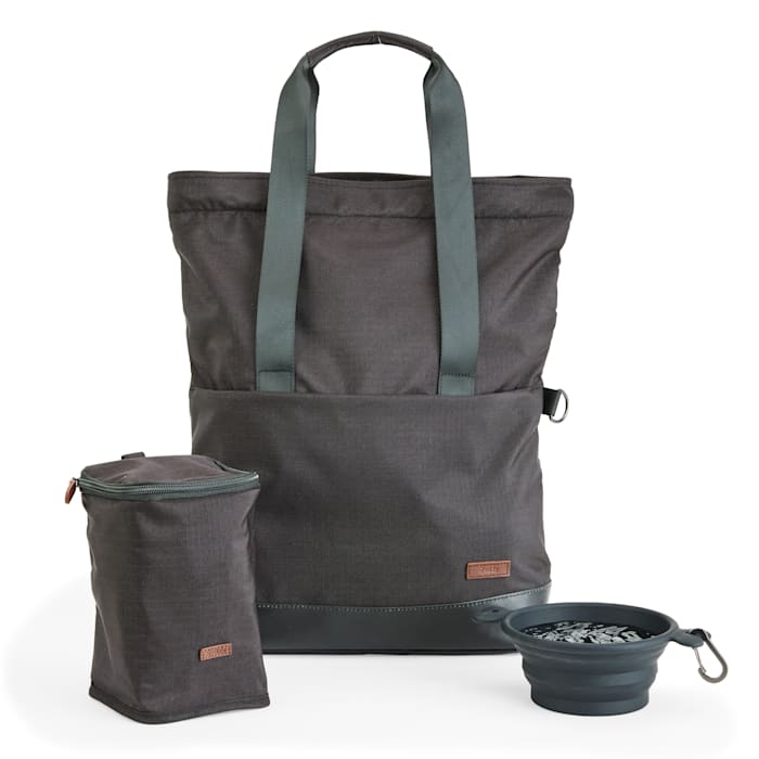Reddy Weekender Bag for Dogs, 13" L X 6" W X 19" H, Black, Medium