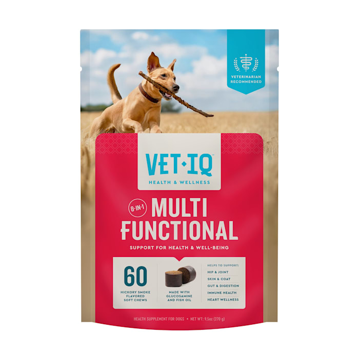 VETIQ 5-in-One Multi-Benefit Supplement for Dogs  Hickory Smoke Flavored Soft Chew  9.5 oz  60 Count