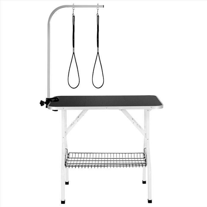 Topeakmart Black 36" Foldable Pet Grooming Table with Adjustable Arm, 36" L X 24" W X 62.6" H