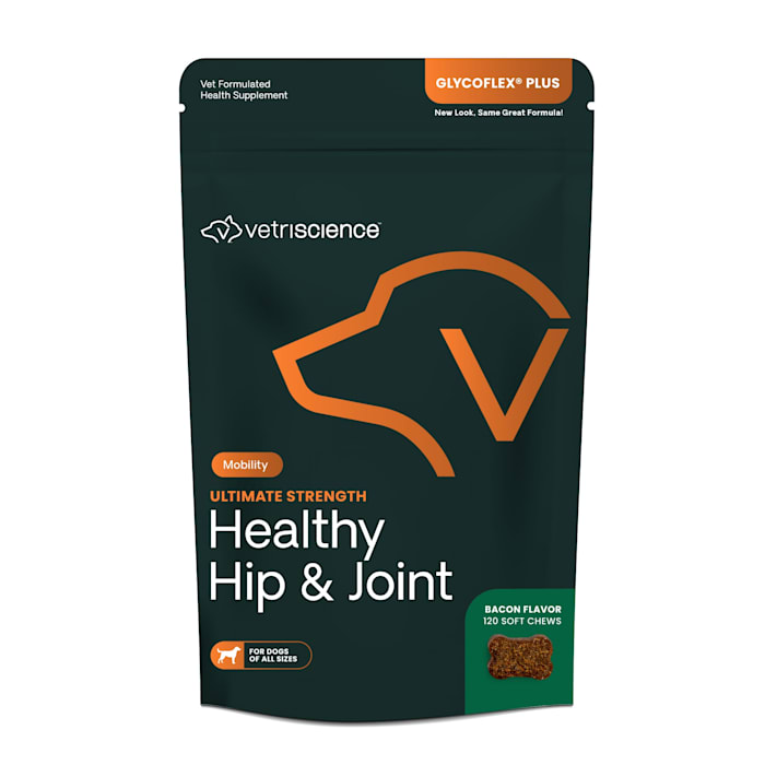 VetriScience GlycoFlex Plus Joint Support Bite-Sized Bacon Flavor Dog Chews, Count of 120
