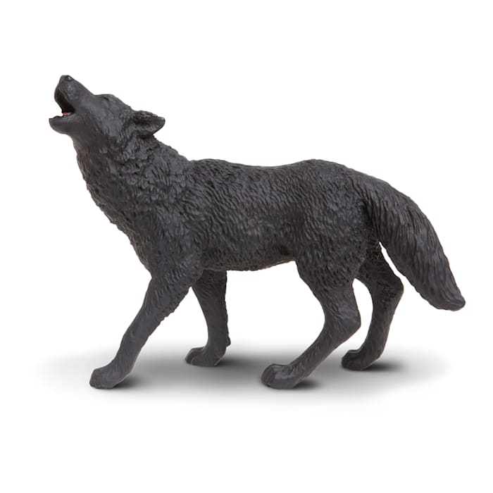 Safari Ltd Black North American Wildlife Wolf Toy Figure