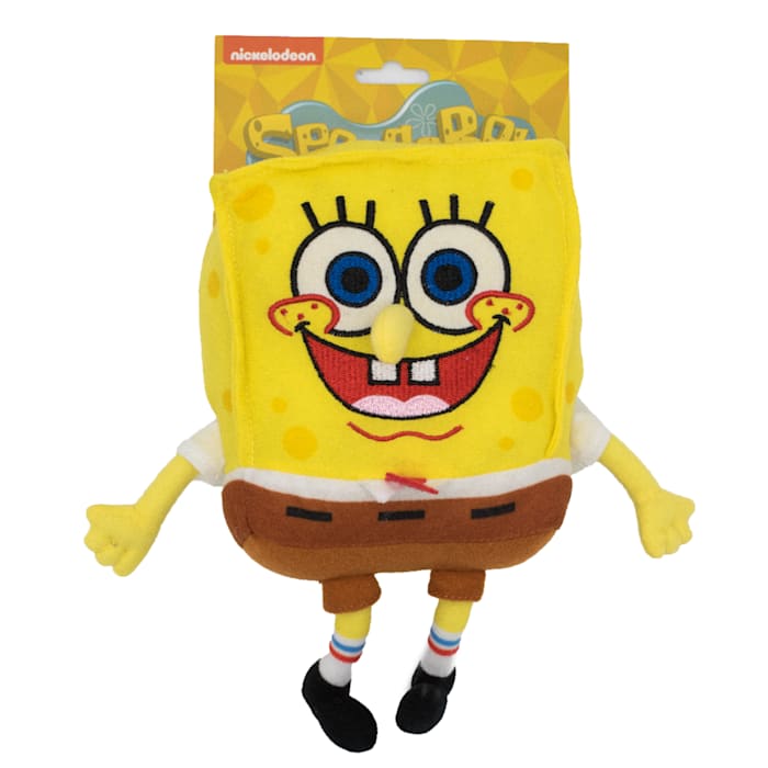 Buckle-Down Nickelodeon SpongeBob SquarePants Full Body with Arms and Legs Plush Squeaker Dog Toy, Medium