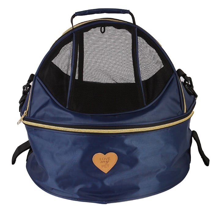 Photos - Pet Carrier / Crate Pet Life Navy 'Air-Venture' Dual-Zip Airline Approved Panoramic Circular Travel Pet Dog Carrier, 17.71" L X 17.71" 