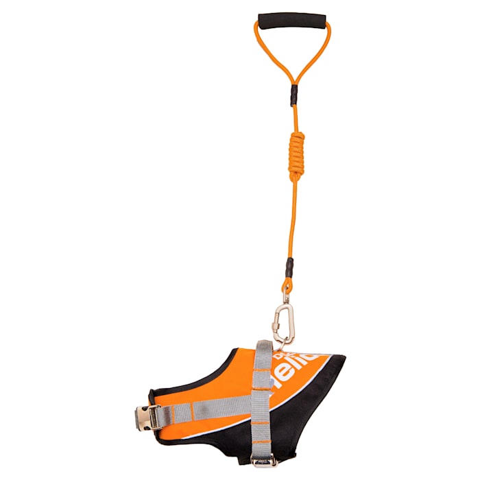 Dog Helios Orange Bark-Mudder Easy Tension 3M Reflective Endurance 2-in-1 Adjustable Dog Leash and Harness, Small
