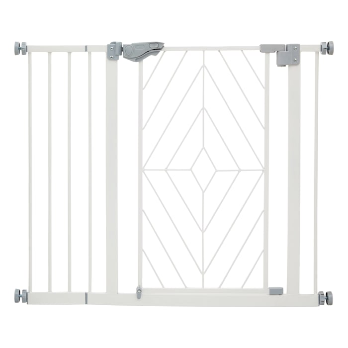 EveryYay Modern White Dog Gate, 37.9" L X 2" W X 33" H
