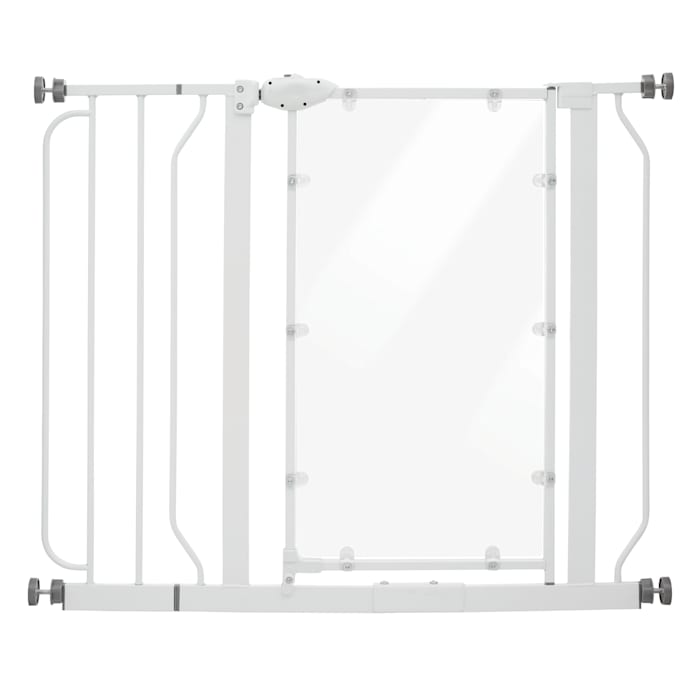 EveryYay Modern Acrylic Dog Gate, White, 38.5" L X 1" W X 30" H